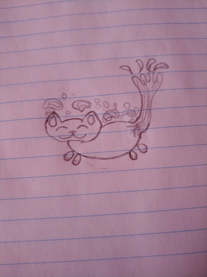 Just A Doodle But Whatever It's Some Kind Of Water Elemental Cat
