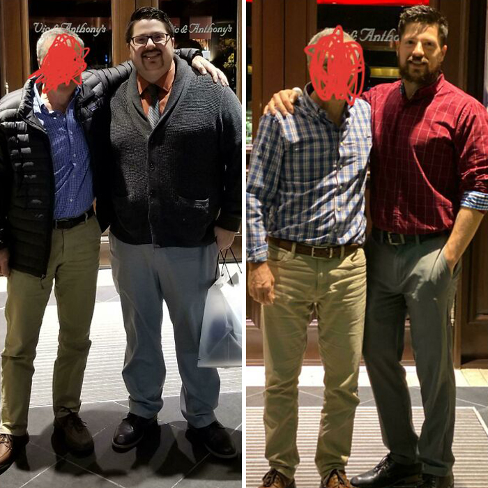 My Uncle And I Have A Yearly Tradition Of Going Out To A Fancy Steak House. He Could Barely Get His Arm Around Me Two Years Ago!