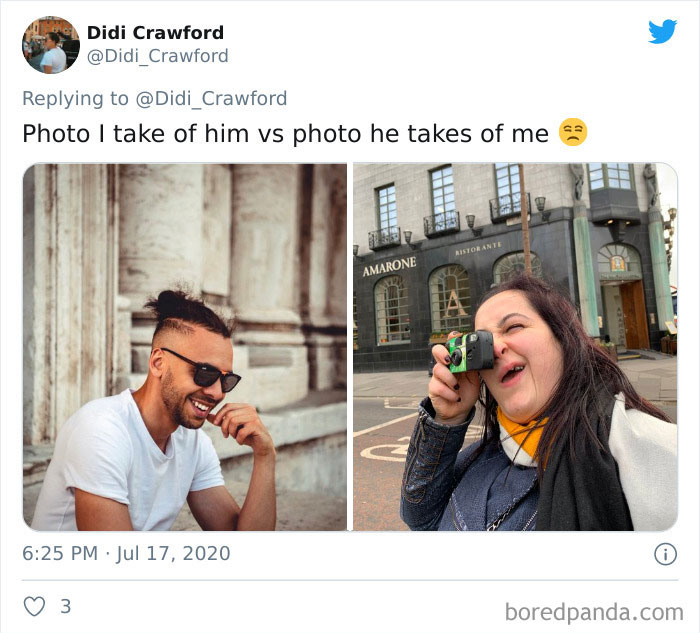 The Photos I Take Of Him vs. The Photos He Takes Of Me