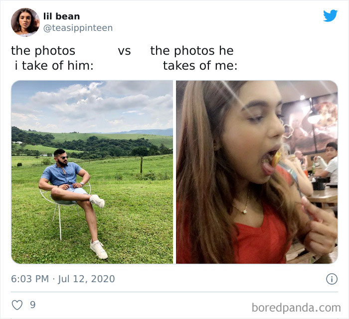 The Photos I Take Of Him vs. The Photos He Takes Of Me