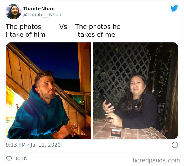 The Photos I Take Of Him vs. The Photos He Takes Of Me