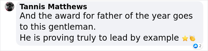 Comment praising a dad for getting a tattoo identical to his child's birthmark, highlighting his dedication.