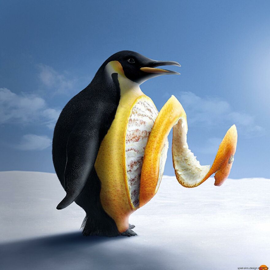 Digital Artist Makes Amazing Image Edits Using Animals, Fruits And Vegetables (120 Pics)
