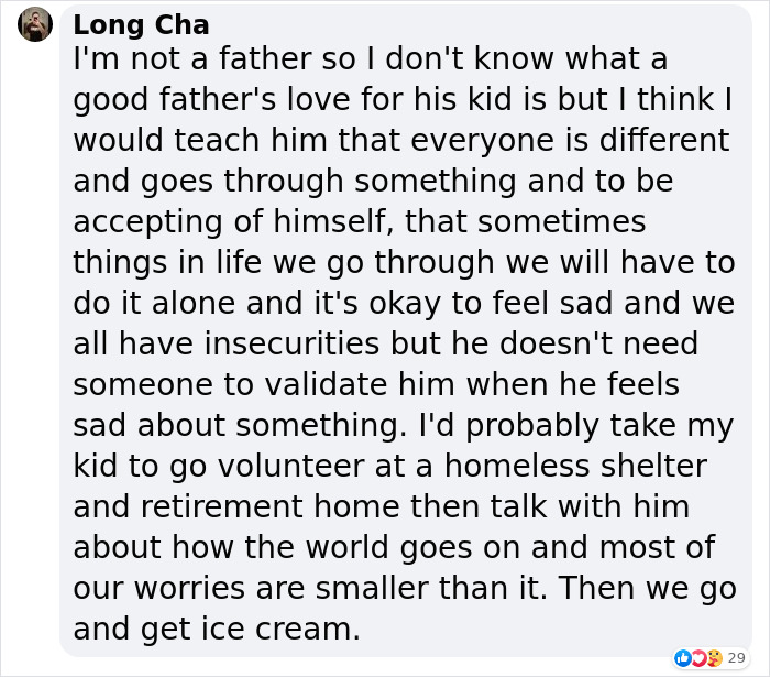 Text about a father's love and teaching acceptance and empathy to kids. Text about a father's love and teaching acceptance and empathy to kids.