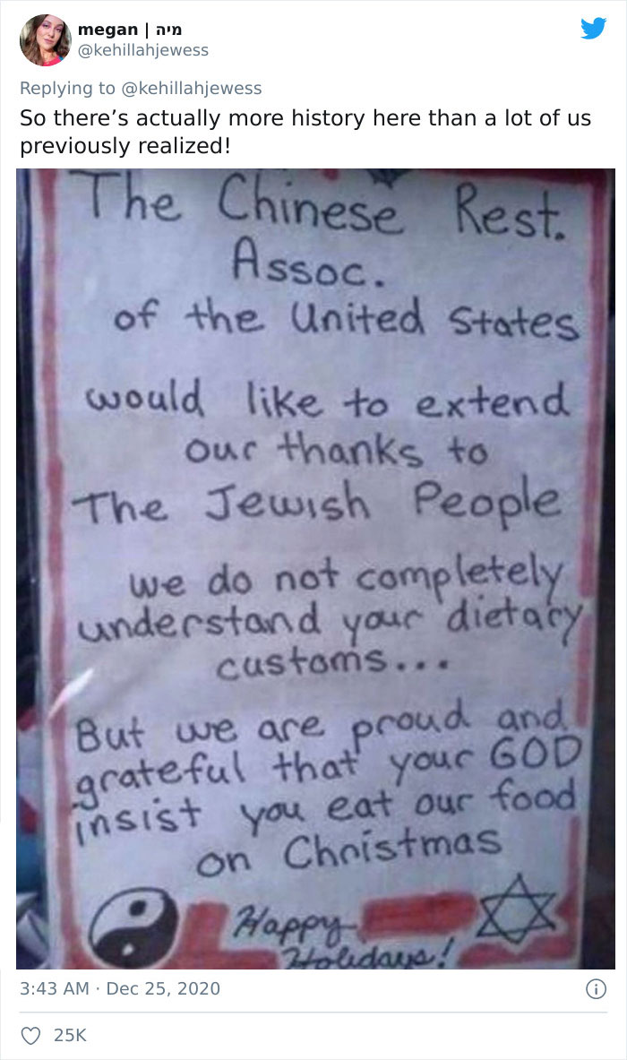 Twitter Thread Explains Why New York Jews Always Eat Chinese On Christmas