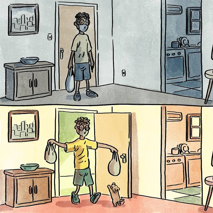 Artist's Comic "The Choice" Shows Two Different Outcomes That Come From Choosing To Have Or Not To Have A Dog Artist's Comic "The Choice" Shows Two Different Outcomes That Come From Choosing To Have Or Not To Have A Dog
