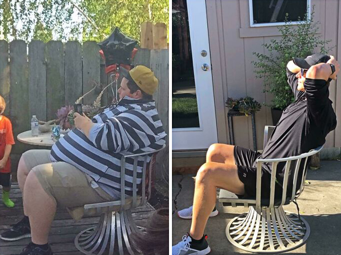 Same Chair. 3 Years Later. Focused On A High Protein/Low Carb Diet With A Foundation Of Calorie Deficiency. Hoping For Skin Surgery Soon. Currently 12.2% Body Fat Same Chair. 3 Years Later. Focused On A High Protein/Low Carb Diet With A Foundation Of Calorie Deficiency. Hoping For Skin Surgery Soon. Currently 12.2% Body Fat