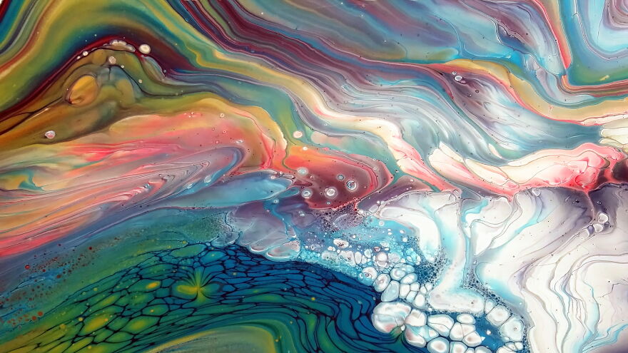 Dream: My Acrylic Straight Pour & Card Swipe Painting
