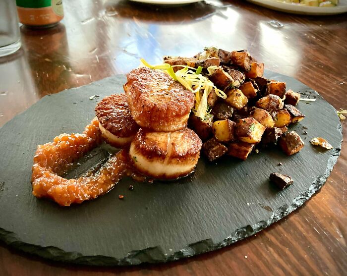 $30 For 3 Scallops, Hash, And A Rock