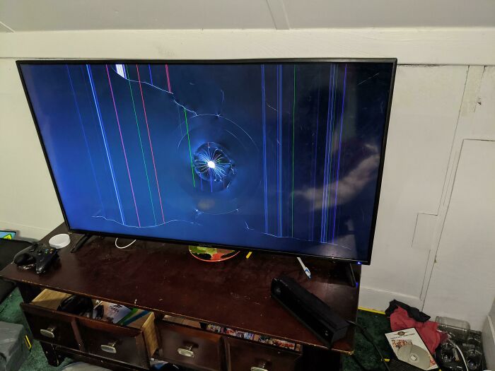 Jumping On The Kids With Controllers And Rage Issues Bandwagon. Found This In The Game Room A Month Or So Ago, Compliments Of My 5-Year-Old