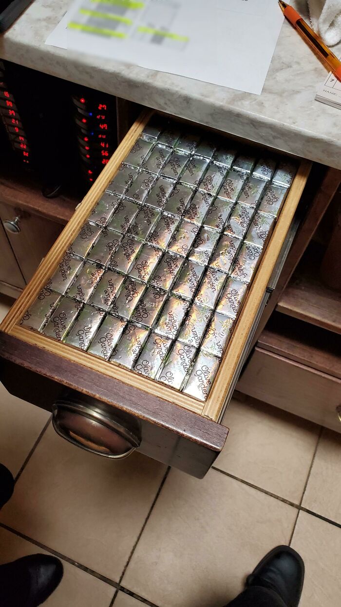 Someone Organized The Mint Drawer At Work