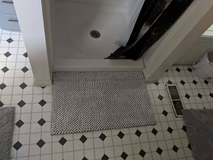 Our Shower Mat Fits Just Right