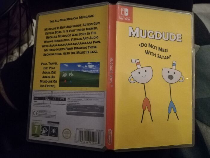 The Switch Game My Little Brother Wanted To Gift Me This Christmas Was Only Digitally Available, But Because He Wanted Me To Be Able To Unwrap Something, He Recreated The Package On His Own... With Some Creative Liberties...