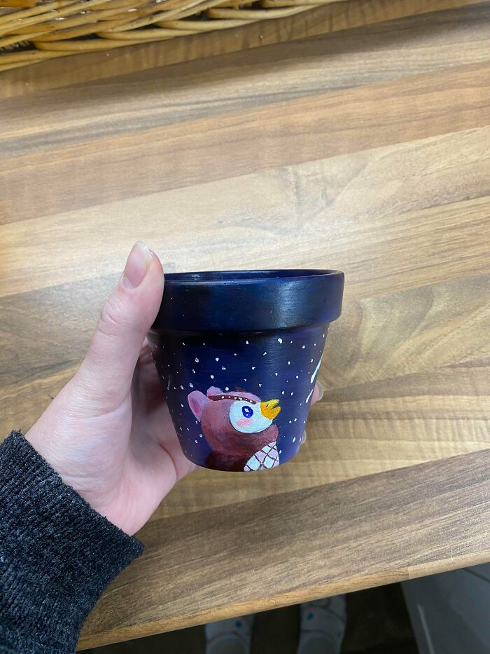 I Painted This Celeste Plant Pot For My Friend’s Christmas Present
