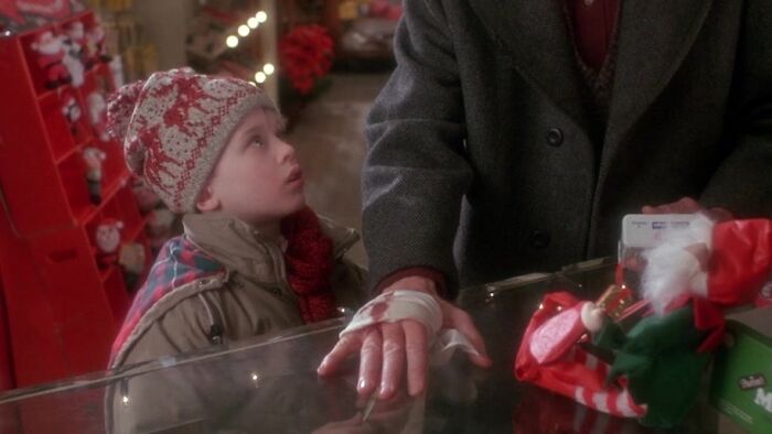 In Home Alone Old Man Marley Injury Resembles The Kind Of Injury As A Crucified Person Would Have, Symbolizing (From Christian Perspective) False Judgement And Being Misunderstood