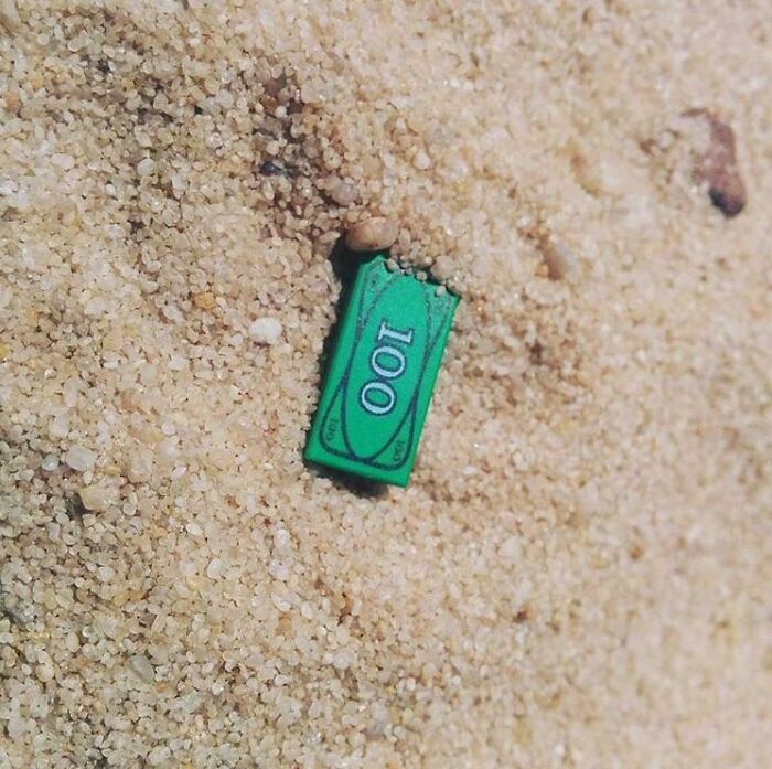 My 8-Year-Old Came Running Up The Beach Yelling "I Found $100". I Ran To See. I Was Disappointed, He Was Super Happy