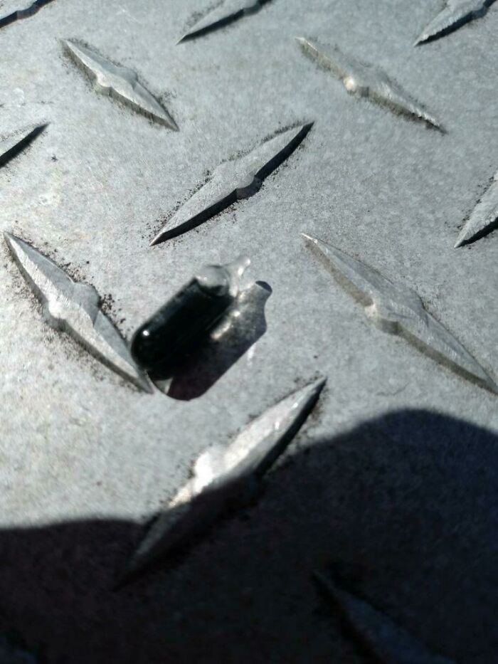 Tiny Glass Cylinder With Magnetic Balls And Dark Liquid Inside. Found Magnet Fishing In Se United States.