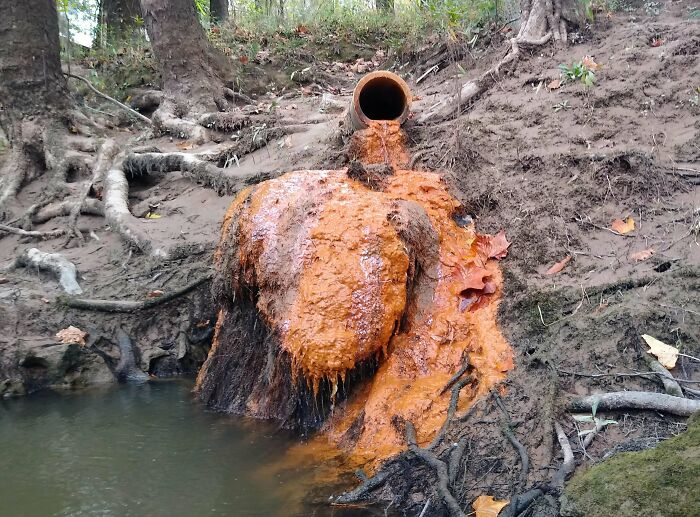 Strange Pipe. What Is The Orange Sludge?