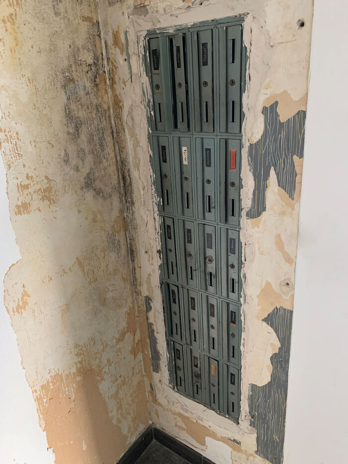 While Renovating Our Studio We Found Old Walled-In Mailboxes