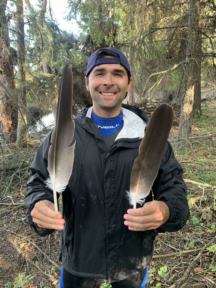 Today I Found A Bald Eagle’s Tail Feather And Primary Wing Feather (Didn’t Keep Them, It’s Illegal)