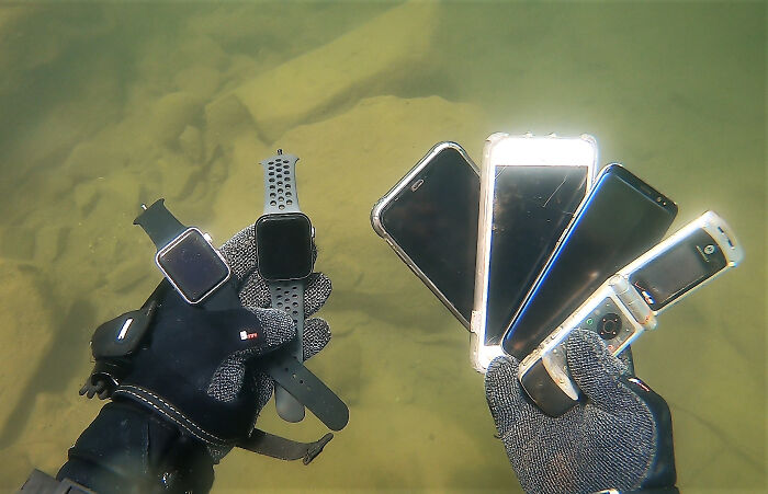 Found 4 Apple Watches, 4 Phones, & A Ton More While Diving For Trash & Treasure In The American River! 2 Watches Returned So Far