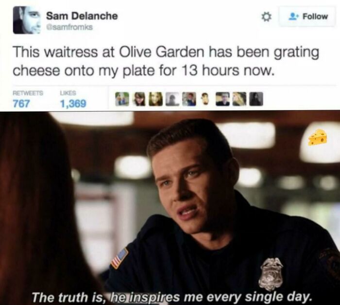 How Much Cheese Would This Waitress Have Gone Through?