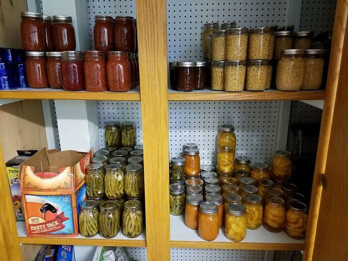 Organized colored pantry 