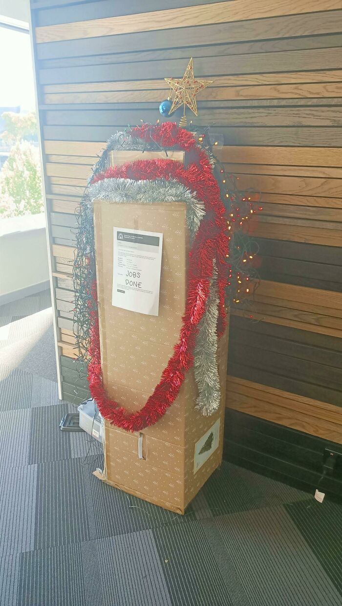 We Were Asked To Set Up The Work Christmas Tree But Also "Don't Spend Too Much Time On It"