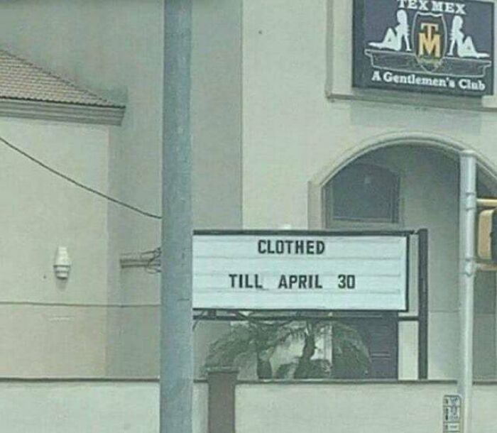 Strip Clubs Quarantined Sign