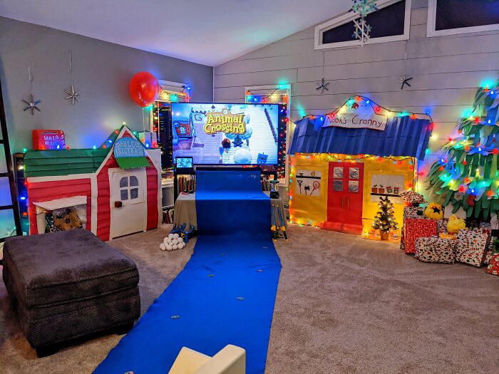 Animal Crossing DIY Home Edition. We Recently Started Playing The Game And My 3 Kids Love It. So, With Being Stuck Home Bc Of Covid-19, Homeschooling, And Now Snow, We Decided To Bring The Outside Decorations Inside, By Creating Our Own Interactive Animal Crossing Island