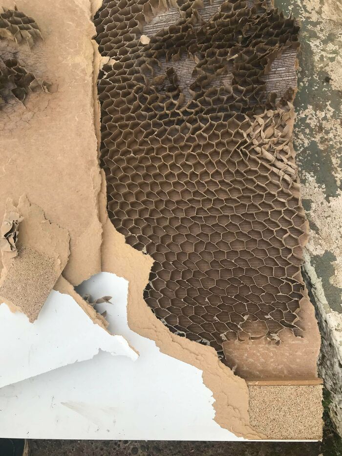 The Inside Of An IKEA Desk Top.