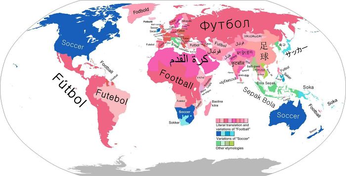Countries Who Call It 'Football' vs. Who Call It 'Soccer'