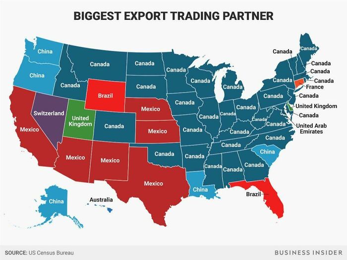 Each States Biggest Export Trading Partner