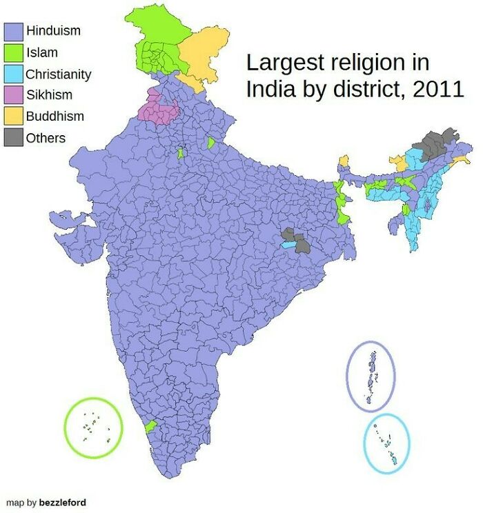 Largest Religion In India By District