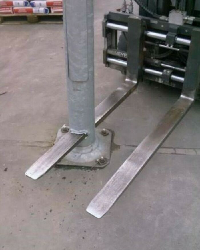 Holy Cow, How Fast Was He Going Or How Thin Walled Is That Metal Post?