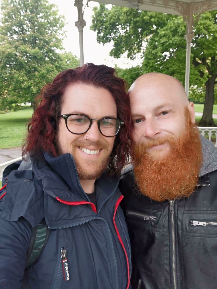 Me Growing My Hair Longer, My Partner Growing His Beard!