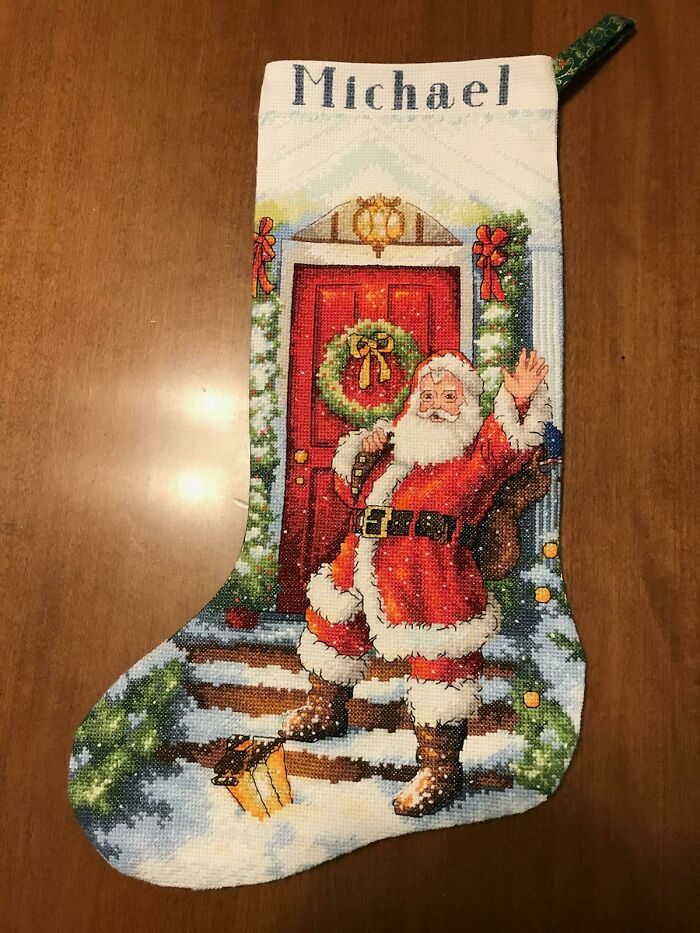 My Wife And I Got Married Over Thanksgiving. Her Grandma Immediately Got To Work On My Christmas Stocking. She Just Finished It