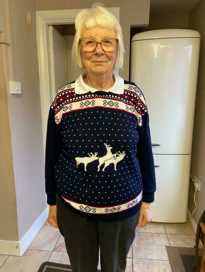 My 81-Year-Old Grandma Didn't Look Close Enough At The Jumper She Bought For Xmas This Year