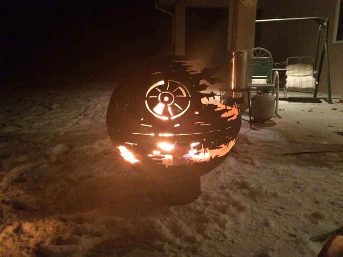 Death Star Fire Pit My Grandpa Made Us For Christmas