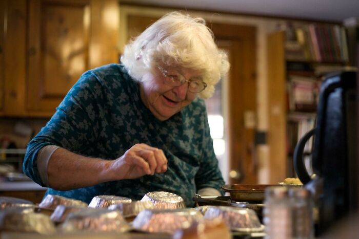 Just A Wholesome Picture Of My 95-Year-Old Grandmother Baking Cinnamon Buns For Christmas