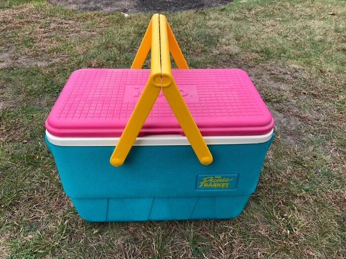 Got This Cool 90s Igloo Picnic Basket Cooler At A Garage Sale For 2$