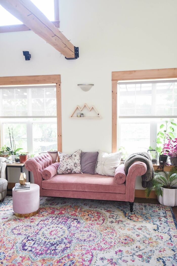 Thrifted This Pink Velvet Bench Never Used For $175 And I Am Over The Moon