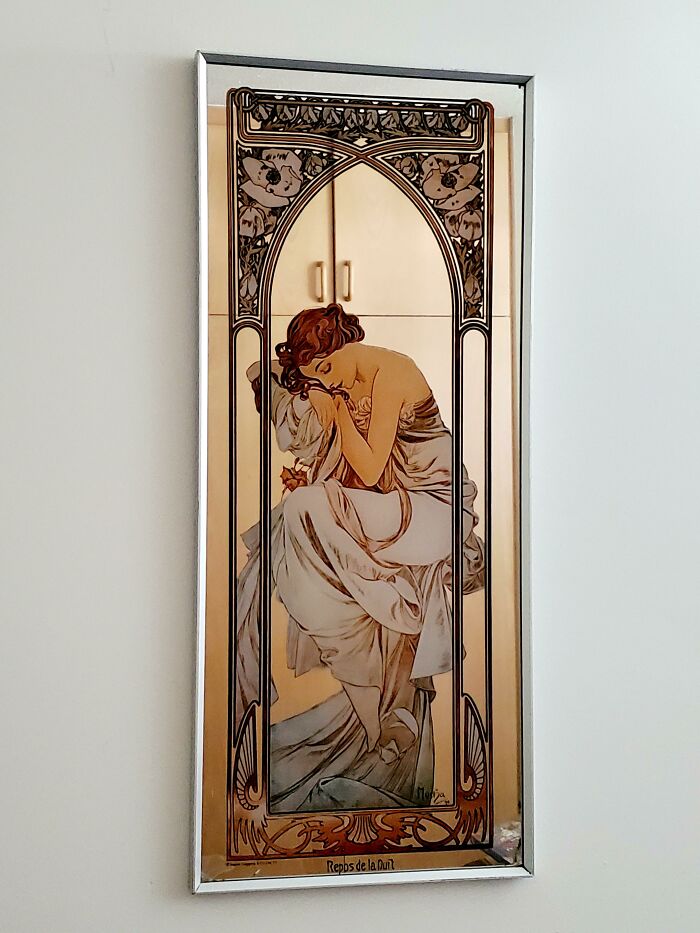 Found This Beautiful Alphonse Mucha Mirror For Less Than $10 Bucks