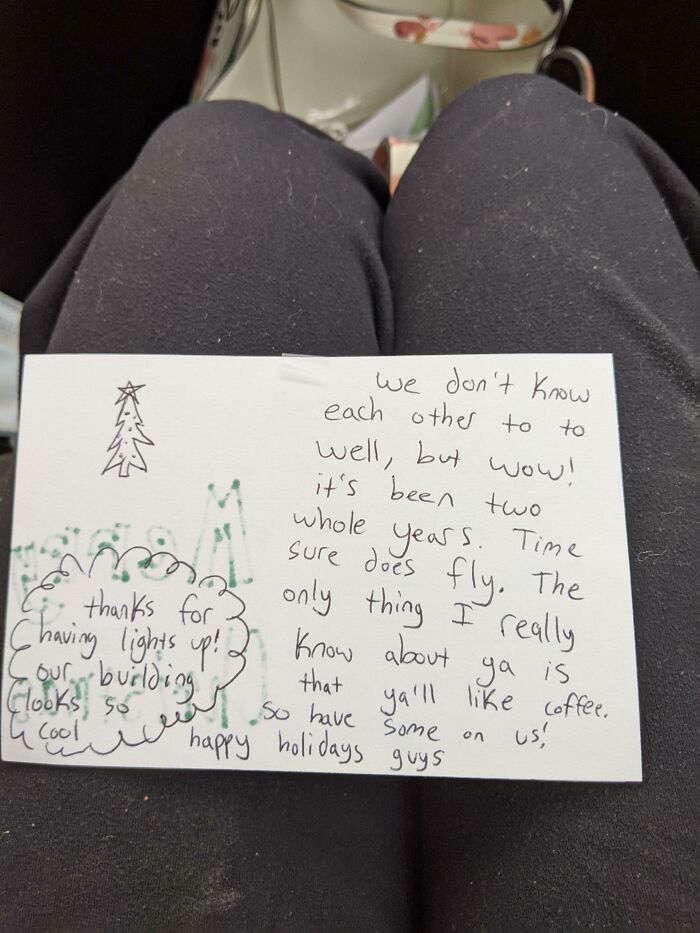 This Was Taped To Our Door As I Was Leaving For Work This Morning. Sure Brightened My Christmas Day Shift