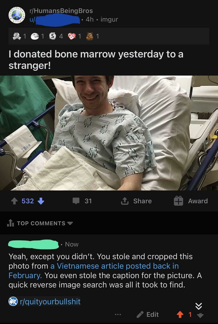 Lying About Donating Bone Marrow