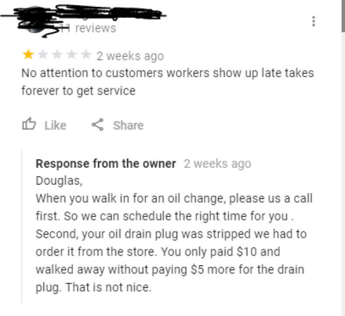 Tries To Claim Lousy Service... Lousy Vehicle Instead