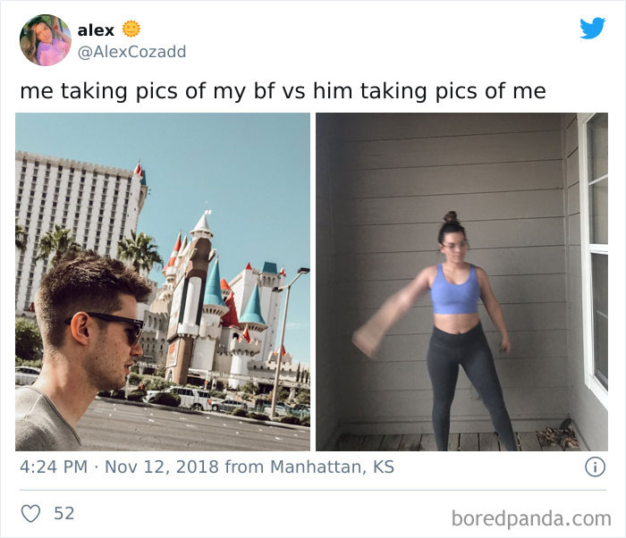 The Photos I Take Of Him vs. The Photos He Takes Of Me