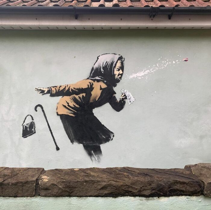 Banksy Ends 2020 With A COVID-19 Message In Bristol, England Banksy Ends 2020 With A COVID-19 Message In Bristol, England