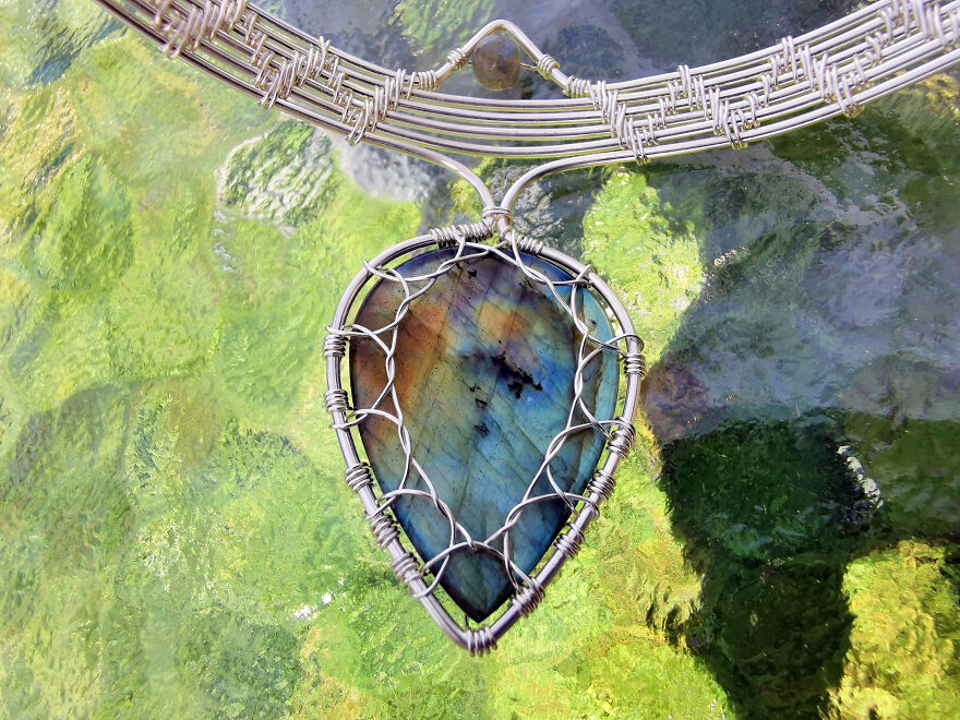 This Is A Leaf Armlet I Made With Just Wire And A Labradorite Gemstone This Is A Leaf Armlet I Made With Just Wire And A Labradorite Gemstone