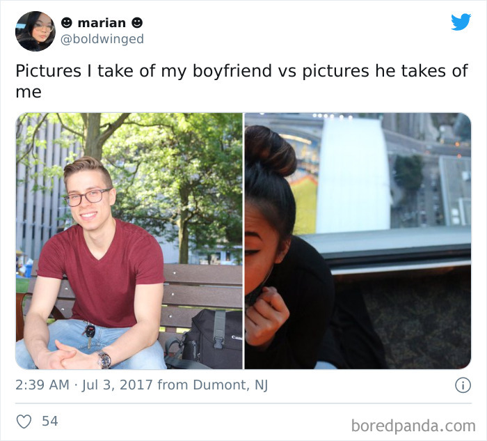 The Photos I Take Of Him vs. The Photos He Takes Of Me